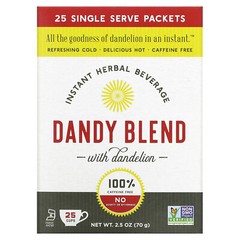 Instant Herbal Beverage with Dandelion, Caffeine Free, 25 Single Serve Packets,
