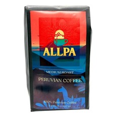 Allpa Peruvian Coffee 12 oz Whole Bean Medium Roast Black All Natural Origin