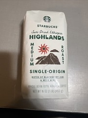 Starbucks Coffee Sun-Dried Ethiopia Highlands Medium Roast Whole Bean Coffee 1lb