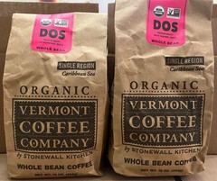 Vermont Coffee Company Medium Roast Whole Bean Organic Coffee 2 Large Packages